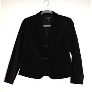 Talbots Black Blazer Velvet Size 4P Petites Dark Academia